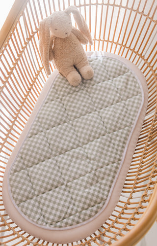 Sage Gingham Waterproof Baby Mat