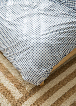 Dusty Blue Gingham Waterproof Doona Cover