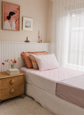 Blush Gingham Bed Wetting Mat