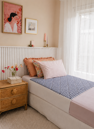 Dusty Blue Gingham Bed Wetting Mat